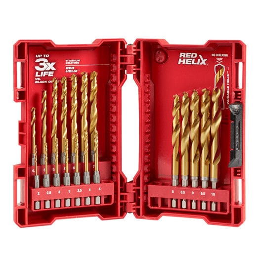 19Pce SHOCKWAVE Red Helix Titanium Kit 48894860 by Milwaukee