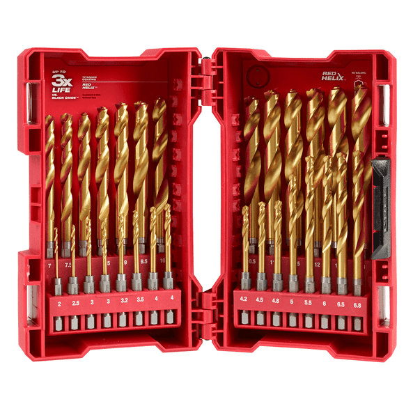 29Pce SHOCKWAVE Red Helix Titanium Kit 48894862 by Milwaukee