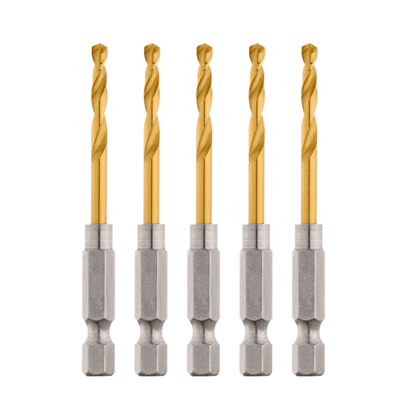 5 Pack 3.2mm SHOCKWAVE™ Red Helix Titanium Drill Bit 48894906 by Milwaukee