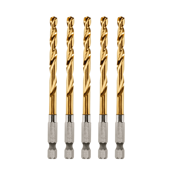 5 Pack 4.8mm SHOCKWAVE™ Red Helix Titanium Drill Bit 48894911 by Milwaukee