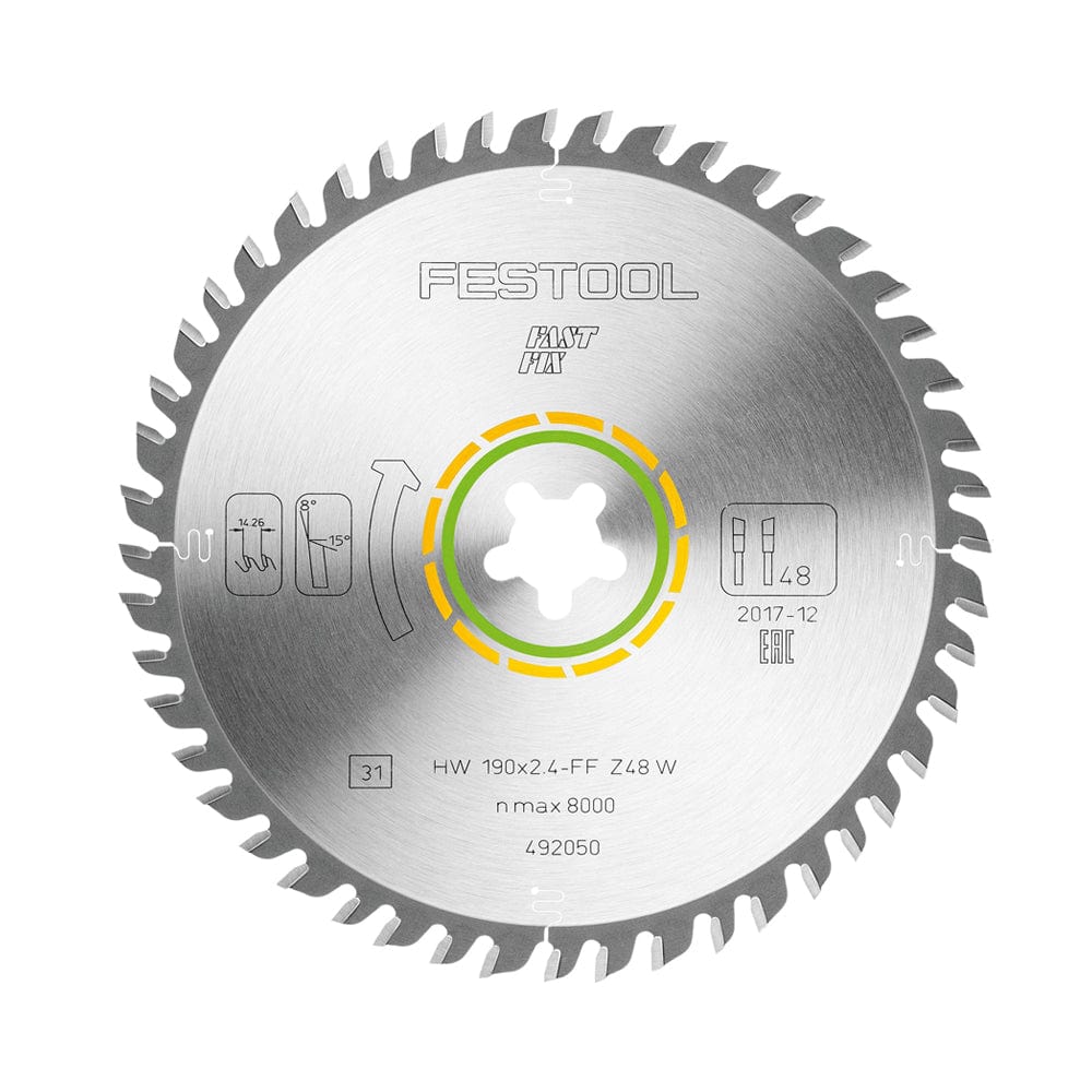190mm x 2.4mm x 48T Fine Saw Blade 492050 by Festool