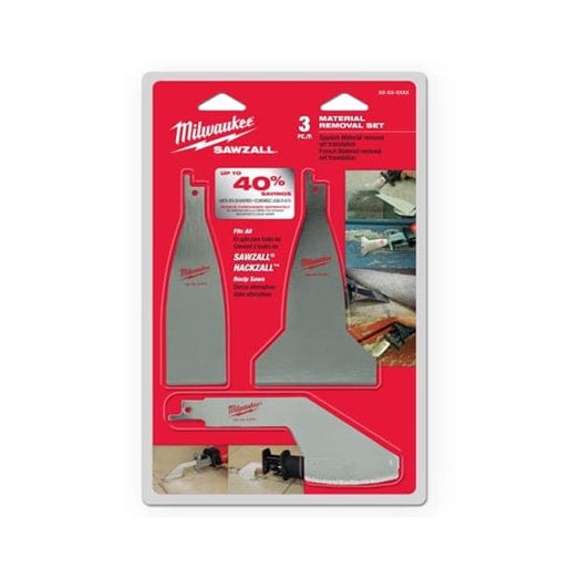 3Pce Material Removal Blade Set 49225403 By Milwaukee