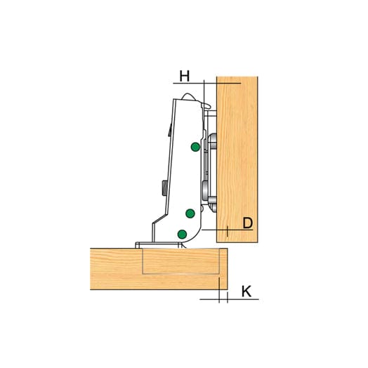 110 Degree Half Cover Concealed Soft Close Hinge