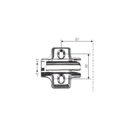 Clip On Hinge Mounting Plate with 2mm Pre Mounted Euro Screws