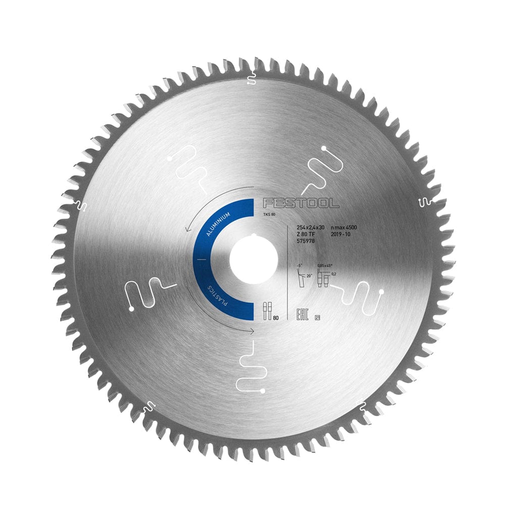 254mm x 2.4mm x 80T Aluminium Saw Blade 575978 by Festool