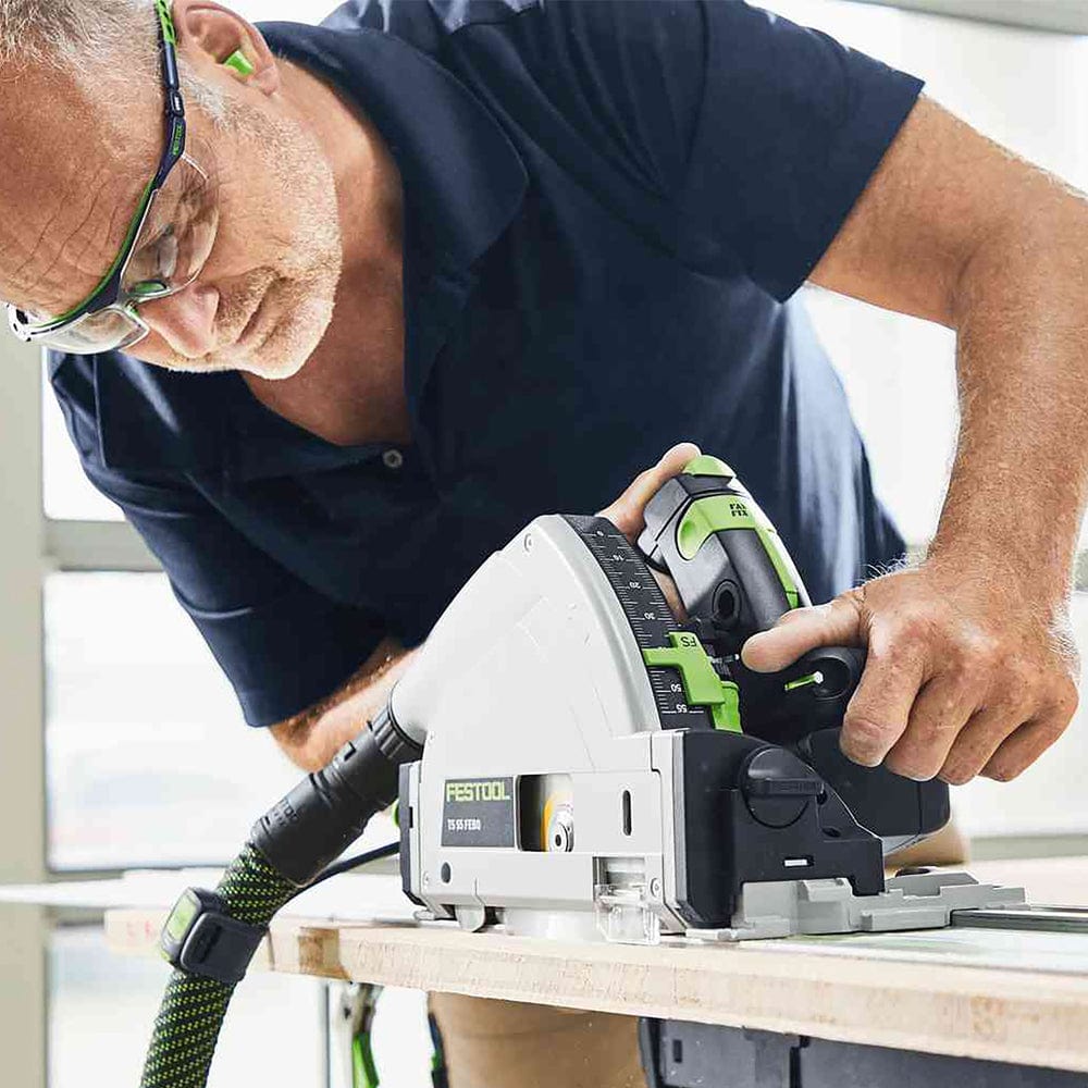 160mm Plunge Cut Circular Saw in Systainer with 1400mm Guide Rail TS 55F 577281 by Festool