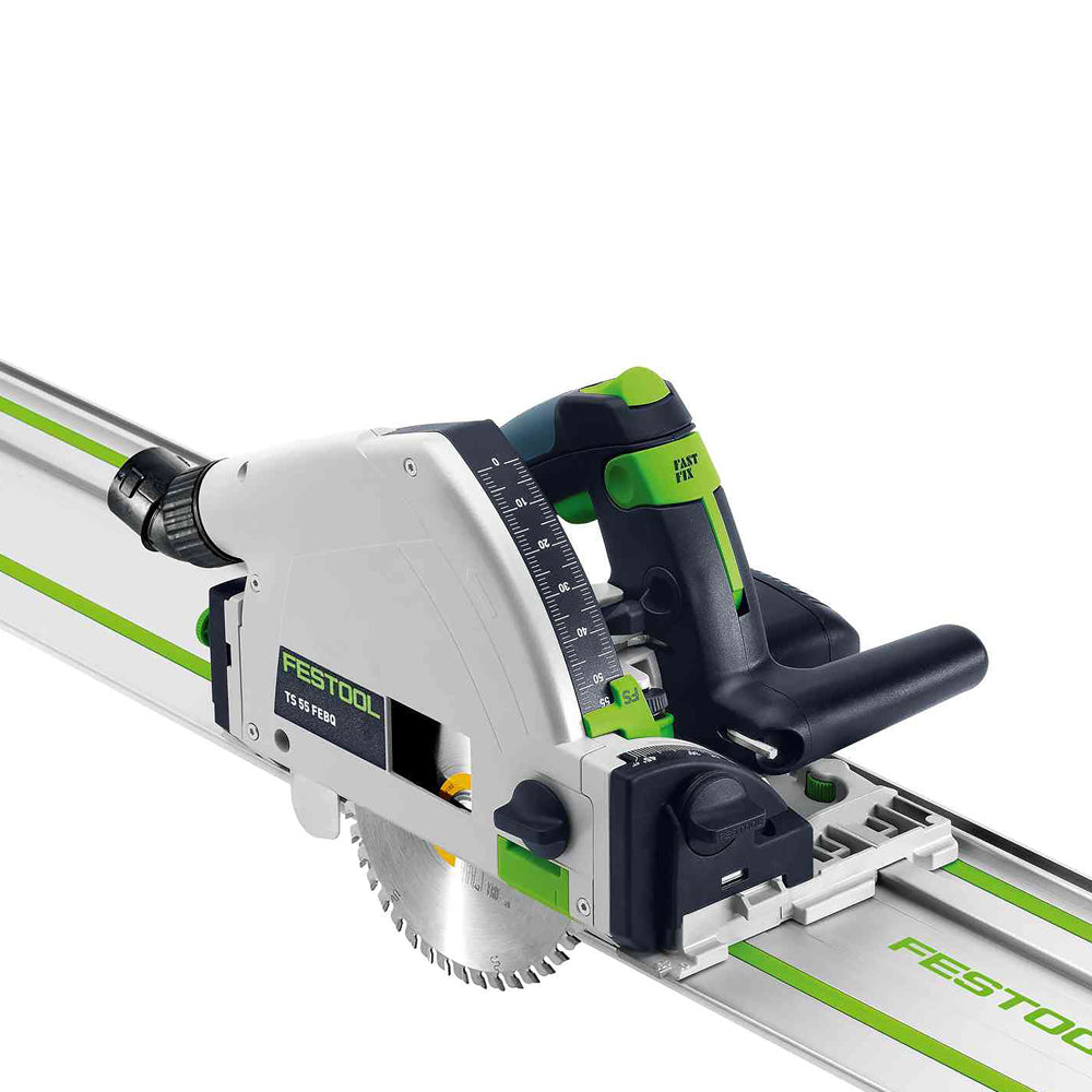 160mm Plunge Cut Circular Saw in Systainer with 1400mm Guide Rail TS 55F 577281 by Festool