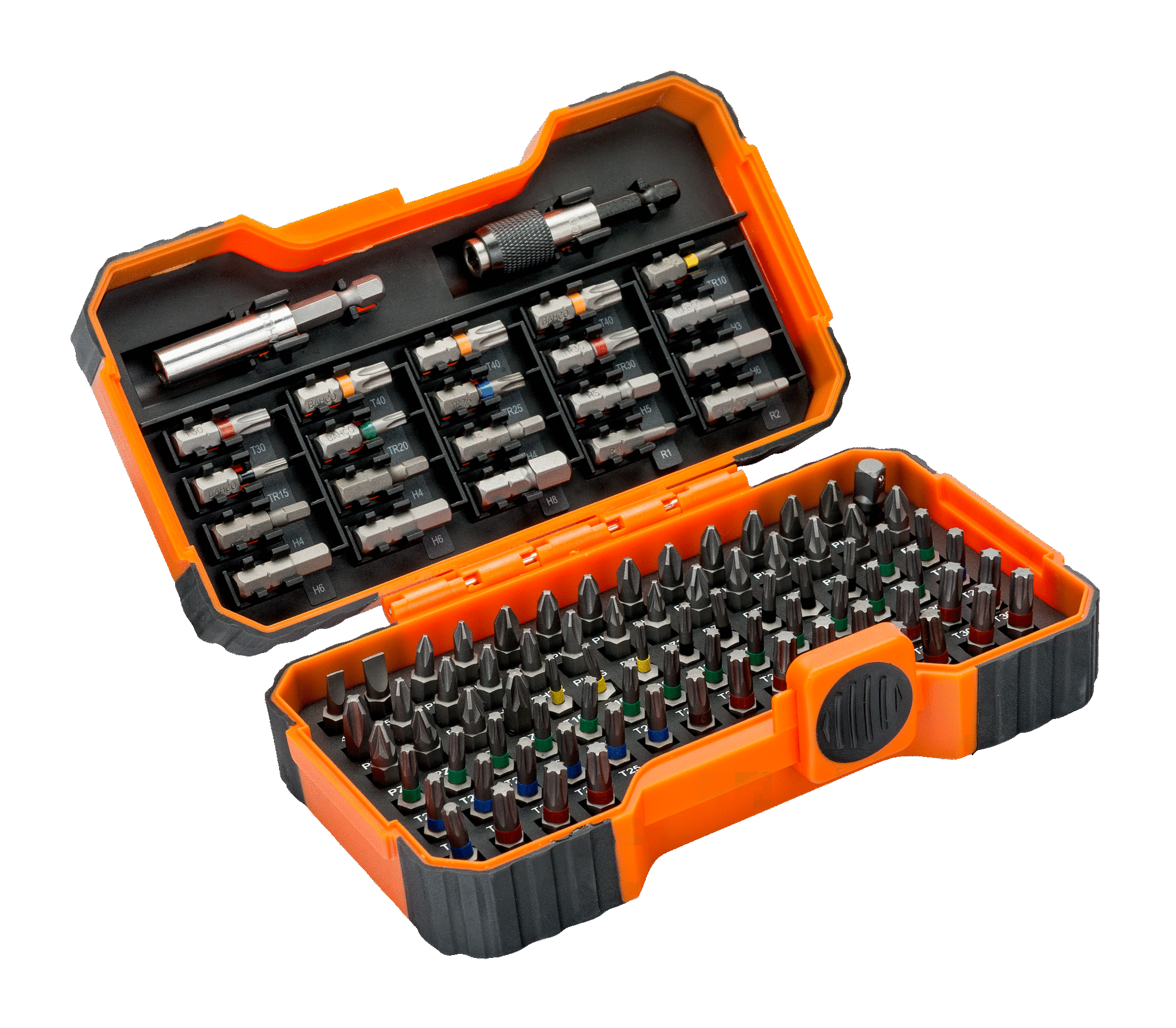 100Pce 1/4" Bit Set for Slotted/Phillips/Pozidriv/Hex/ TORXĀ®/TORXĀ® Tamper/Robertson Screw 59/S100BC by Bahco