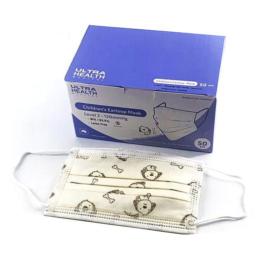 Bulk 5 x 50Pce Children's / Kids Earloop Face Mask by Ultra Health