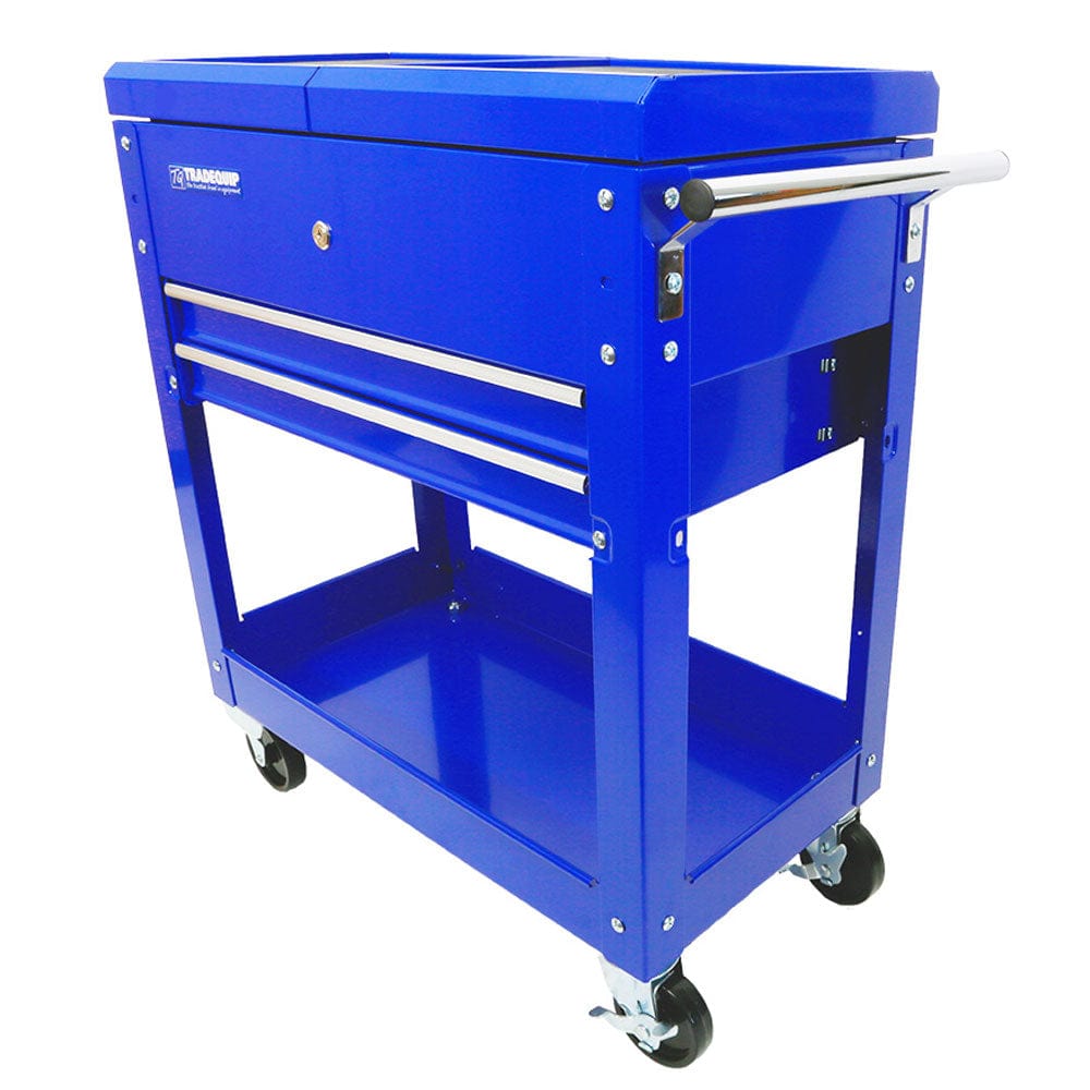 2 Drawer Tier Tool Cart Trolley with Lockable Sliding Top 6019T by Tradequip