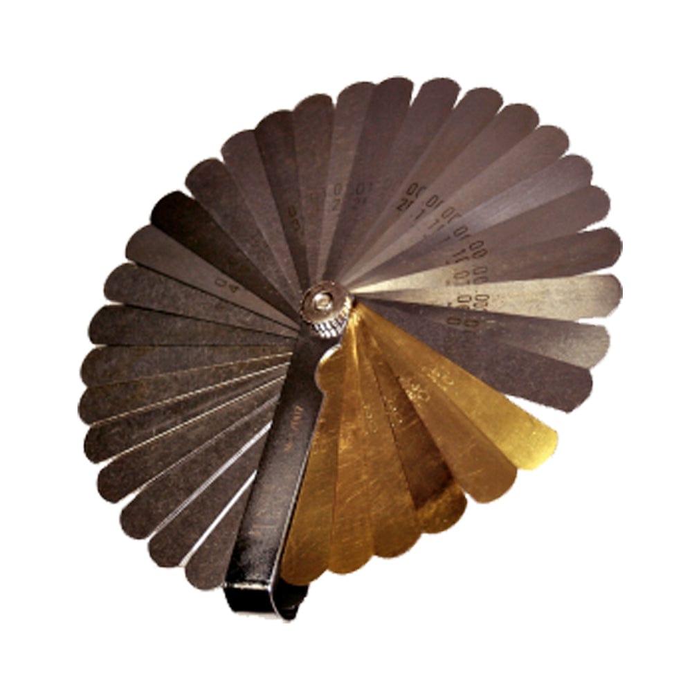 90mm 36 Blade Imperial (with Metric Equivalent) Combination Steel & Brass Feeler Gauge Set 7007 by T&E Tools