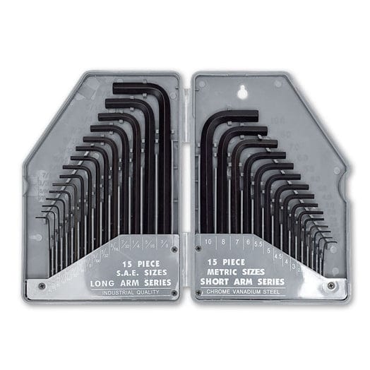 30Pce 0.7-10mm Metric & 0.028"-3/8" Imperial Long & Short Hex Key Set 70600 by Typhoon Tools