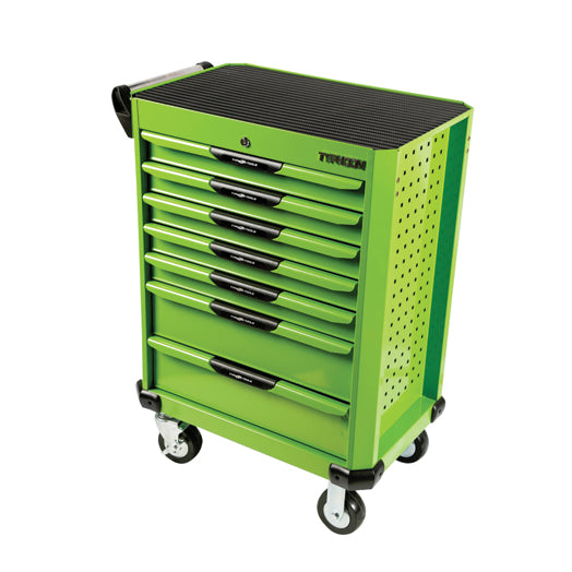 7 Drawer Roller Cabinet Green 70834 by Typhoon Tools