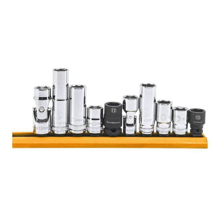 10 Pc 1/4” & 3/8” Drive 6 Point 12mm Socket Set 80576 by GEARWRENCH