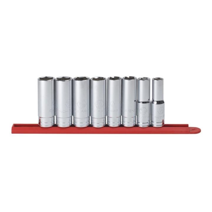 8 Pc 1/2” Drive 6 Point Deep SAE Socket Set 80705 by GEARWRENCH