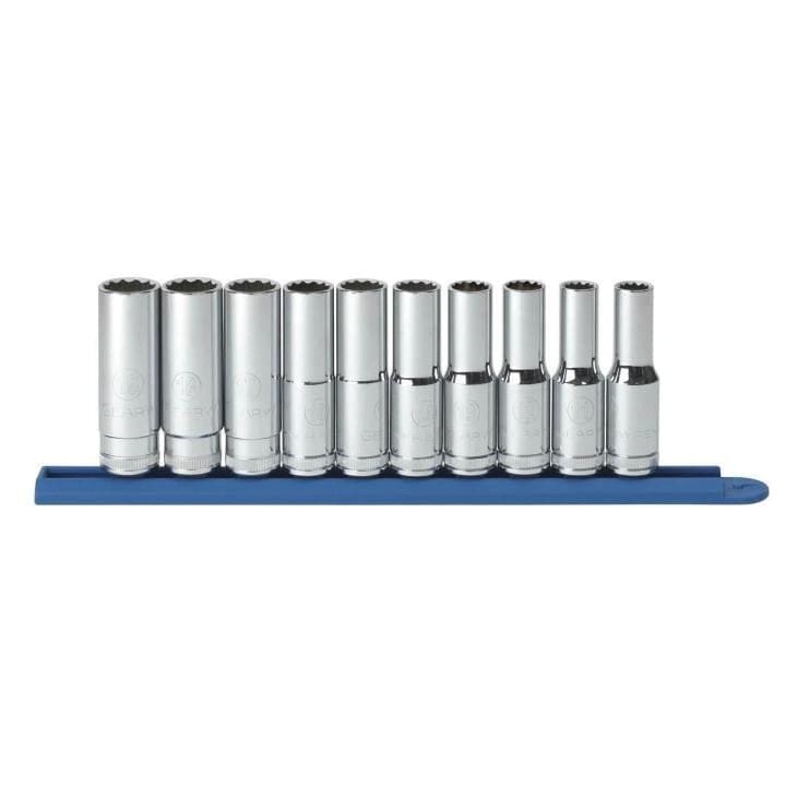 10 Pc 1/2” Drive 12 Point Deep Metric Socket Set 80712 by GEARWRENCH