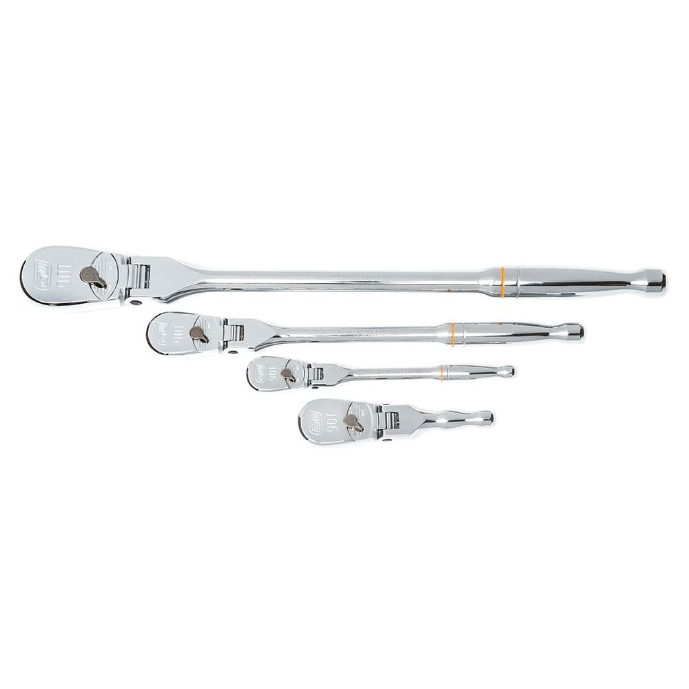 4Pce 1/4" & 3/8" & 1/2" Drive 90 Tooth Flex Head Teardrop Ratchet Set 81230T by GEARWRENCH