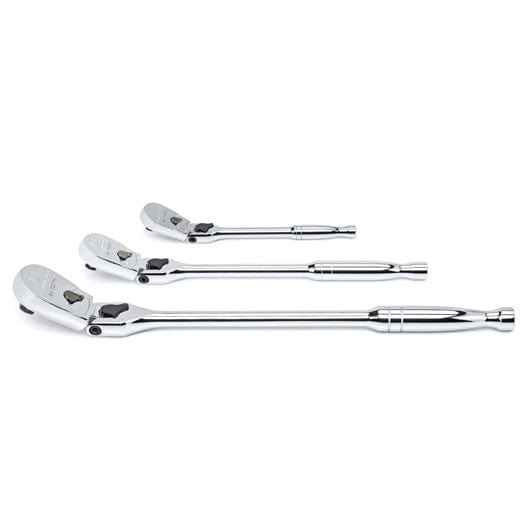 3Pce 1/4", 3/8" & 1/2" Drive 84 Tooth Locking Flex Head Teardrop Ratchet Set 81276 by GEARWRENCH