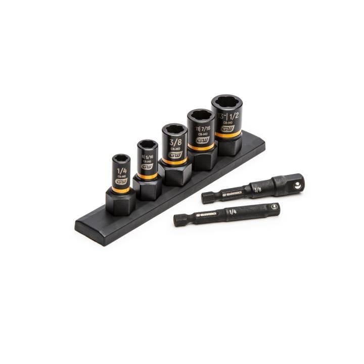 7 Pc 1/4” & 3/8” Drive SAE Bolt Biter™ Impact Extraction Socket Set 83911 by GEARWRENCH