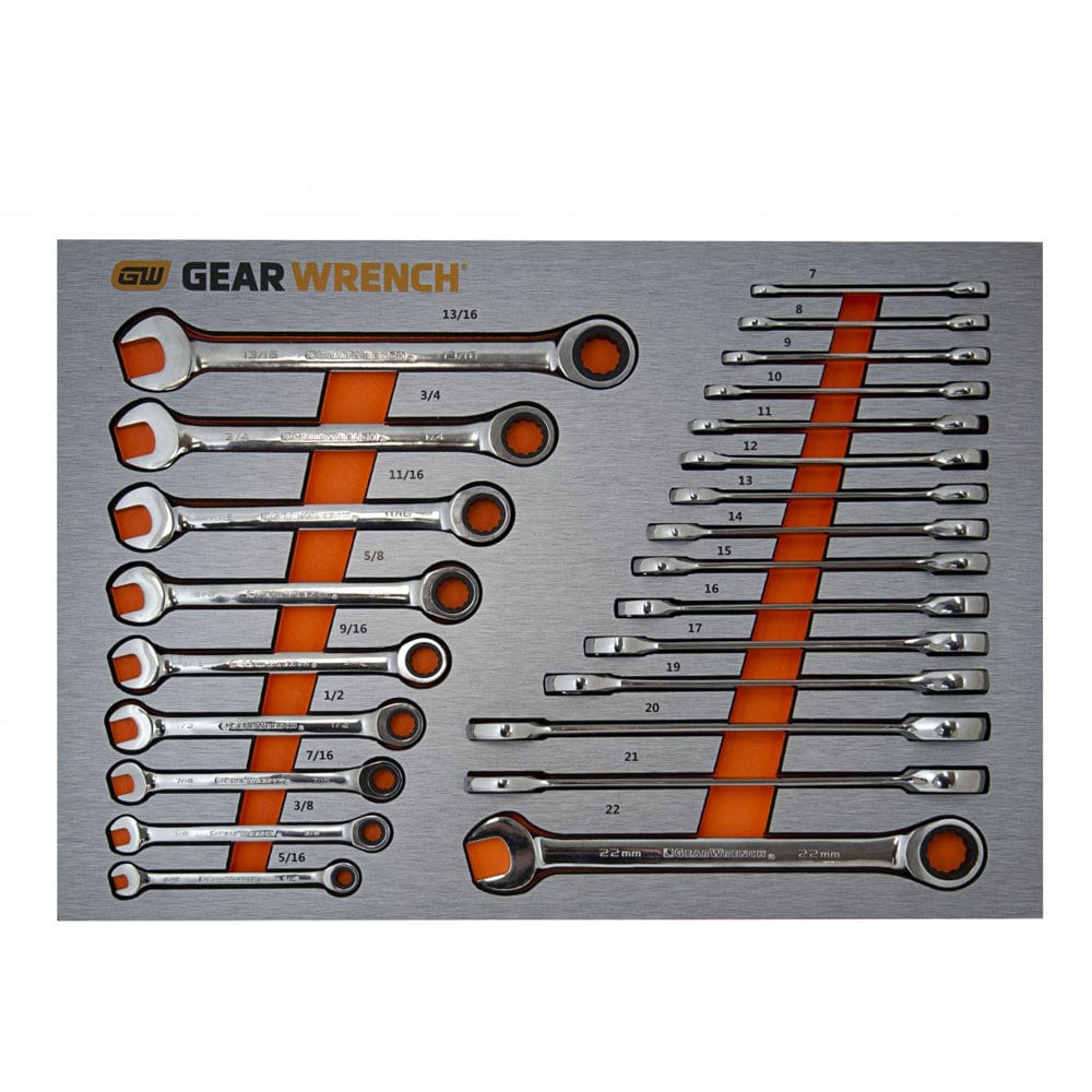24Pce Ratcheting Metric & SAE Wrench Set 83990 by GEARWRENCH