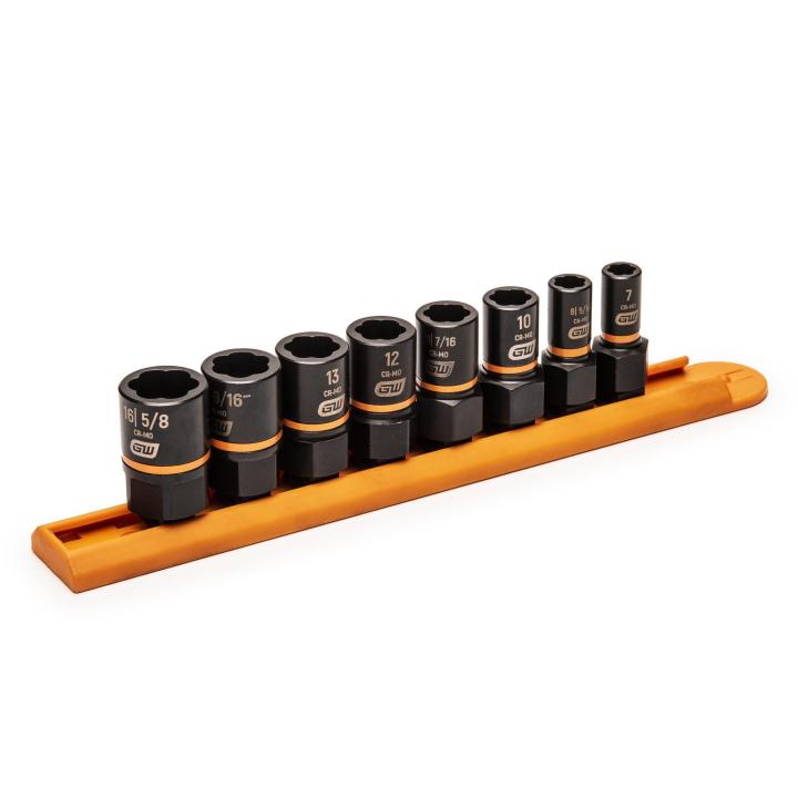 8 Pc 1/4” & 3/8” Drive Bolt Biter™ Impact Extraction Socket Set 84782 by Gearwrench