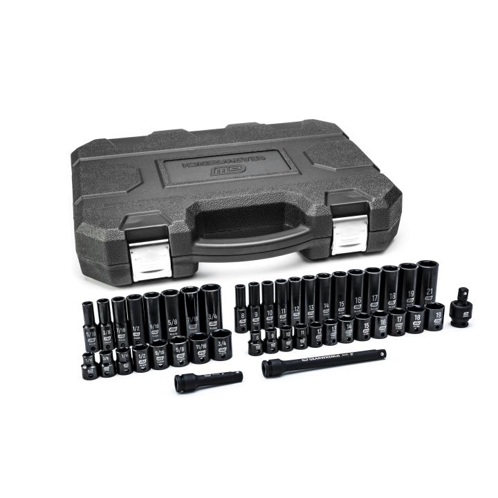 44 Pc 3/8” Drive 6 Point Standard & Deep Impact Metric & SAE Socket Set 84916N by GEARWRENCH