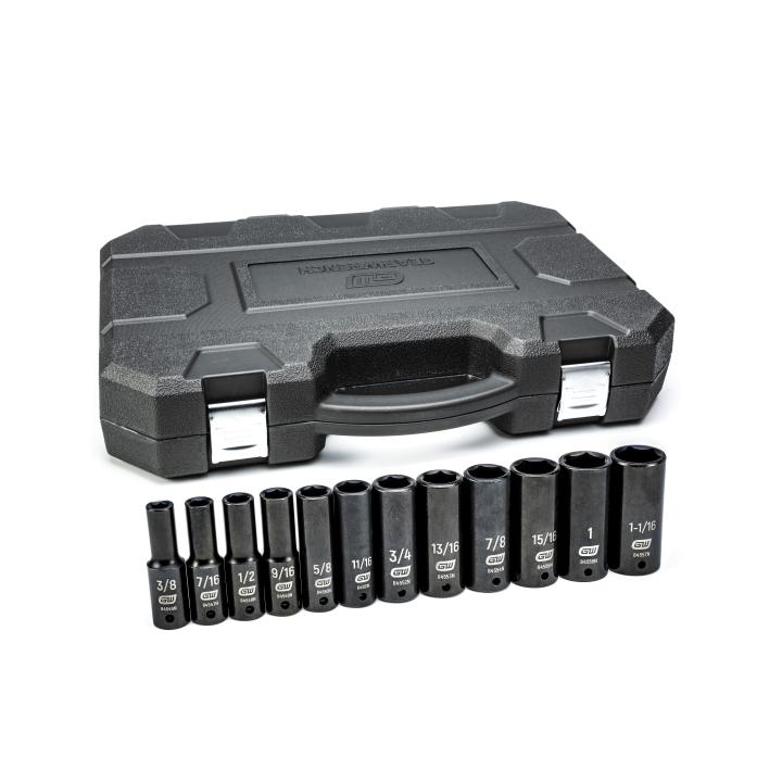 12 Pc 1/2” Drive 6 Point Deep Impact SAE Socket Set 84942N by GEARWRENCH