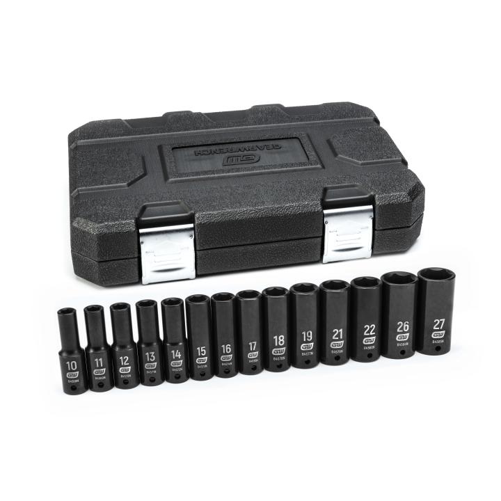 14 Pc 1/2" Drive 6 Point Deep Impact Metric Socket Set 84955N by GEARWRENCH