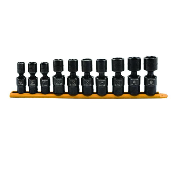 10 Pc 1/2” Drive 6 Point Standard X-Core™ Pinless Universal Impact Metric Socket Set 84979 by GEARWRENCH