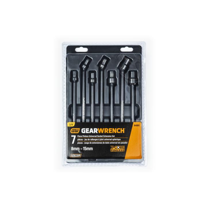 7 Pc 3/8" Drive 6 Point X-Core™ Pinless Universal Impact Metric Extension Socket Set 84980 by GEARWRENCH