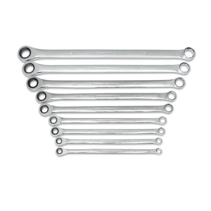 9 Pc 72-Tooth 12 Point XL GearBox™ Double Box Ratcheting SAE Wrench Set 85998 by GEARWRENCH