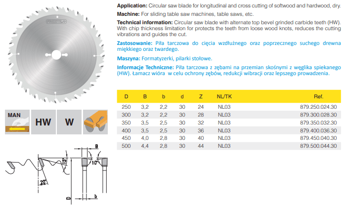 Frezite 300mm x 30mm x 28T Panel Saw Blade 879.300.028.30