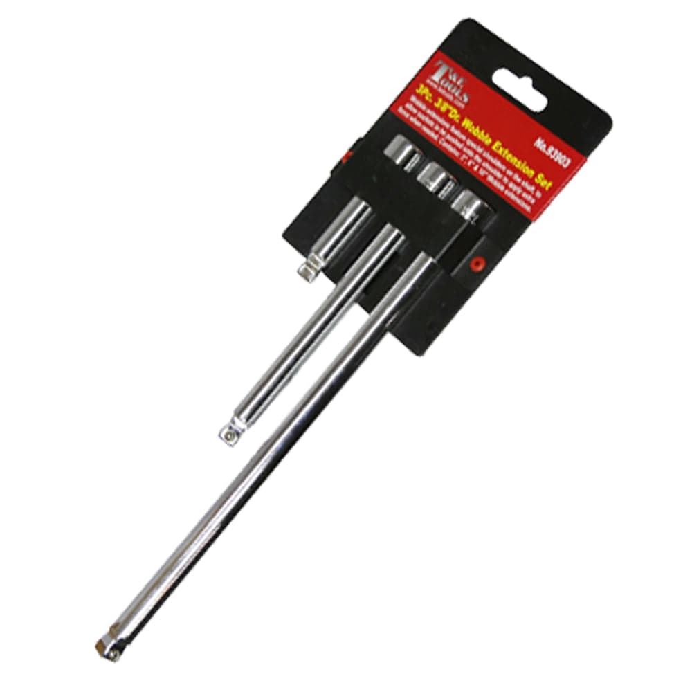 3Pce 3/8" Drive Extension Wobble Bar Set 39303 by T&E Tools