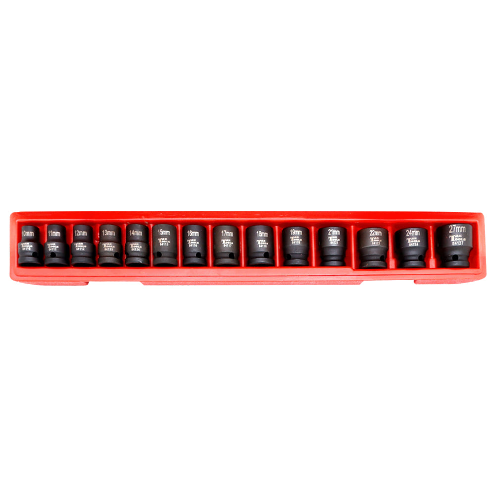 14Pce 1/2" Drive 12Metric Impact Socket Set 98412A by T&E Tools