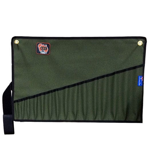 Medium Green Canvas 15 Pocket Spanner Roll AOSROLLSP02GR by AOS