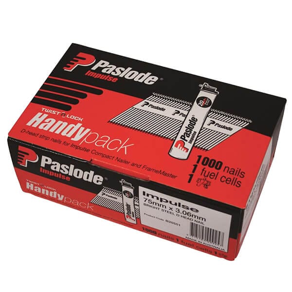 75 x 3.06mm Handy Pack Bright Impulse Nails Head B20551 by Paslode