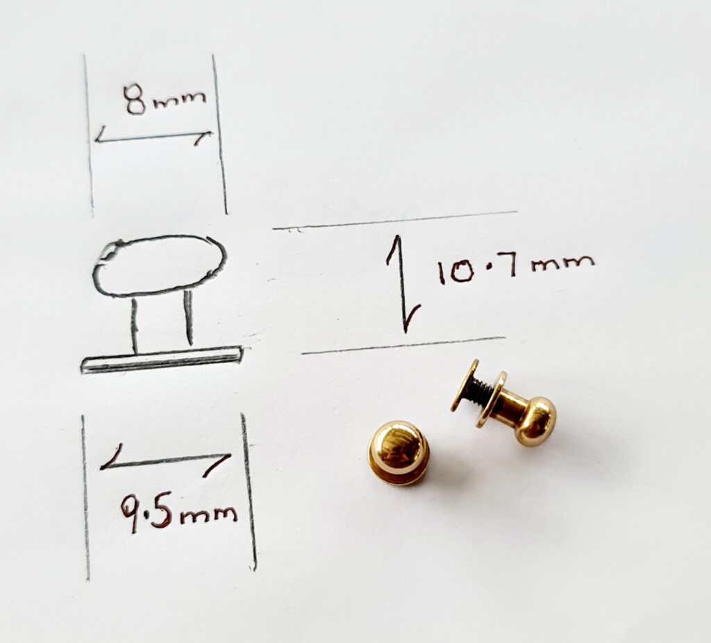 Furniture Knob Round Solid Brass 8mm (2Pce) BK13