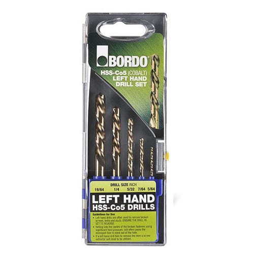 5Pce Left Hand Cobalt Drill Set 2005-S1 by Bordo