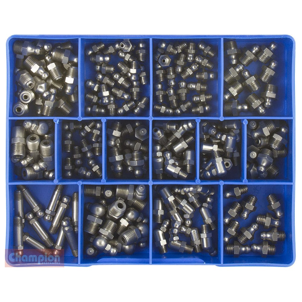 Champion Grease Nipple Assortment Kit 170Pce Metric & Imperial 316/A4 CA1808