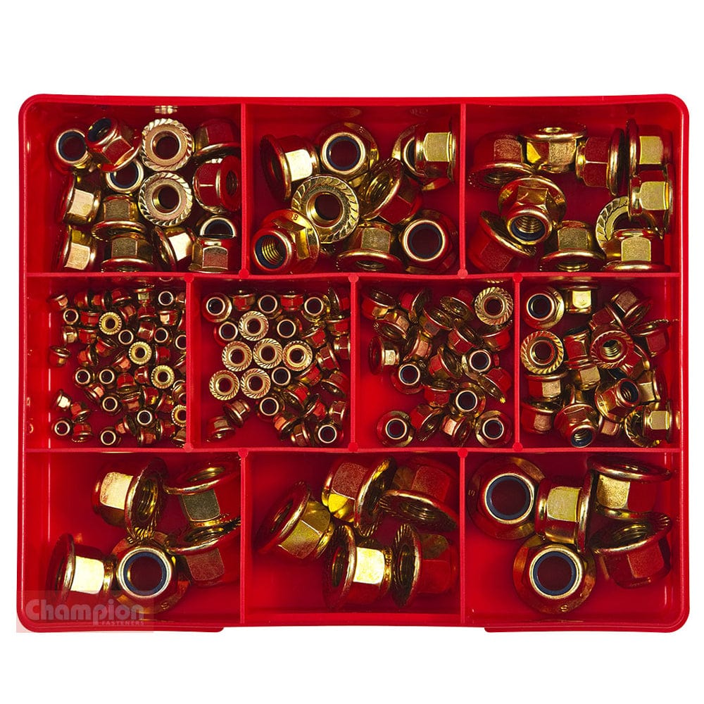 Champion Self-Locking Flange Nut Assortment Kit 205Pce Metric CA272