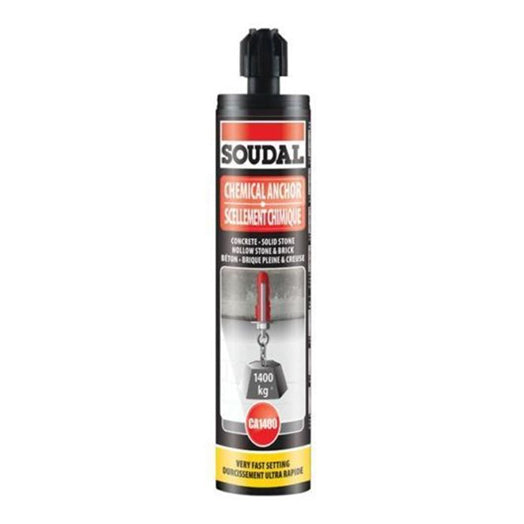 280ml Cartridge of Soudafix CA 1400 Chemical Anchor in Grey 125539 by Soudal