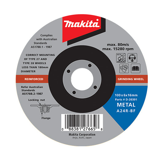 100mm x 6mm x 16mm Metal Grinding Disc by Makita