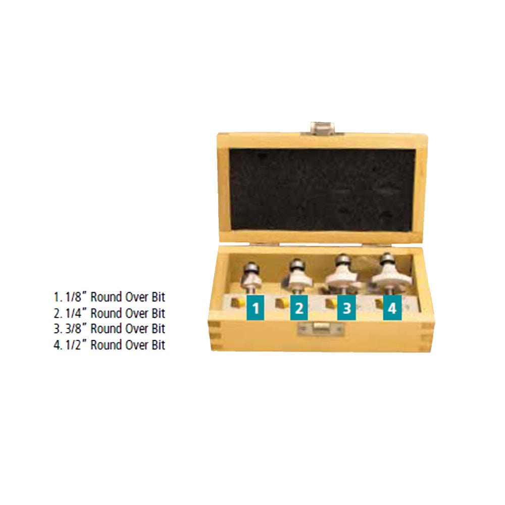 6mm (1/4") Shank Router Bit Set (4Pce) D-53562 by Makita