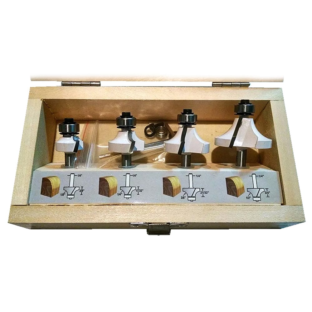 6mm (1/4") Shank Router Bit Set (4Pce) D-53562 by Makita
