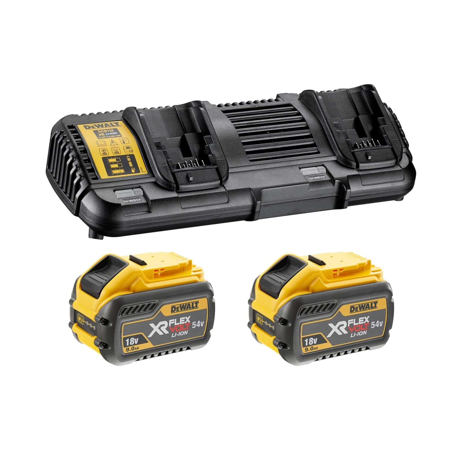 18V-54V 9Ah Battery x 2 & Dual Charger Starter Kit DCB132X2-XE by Dewalt