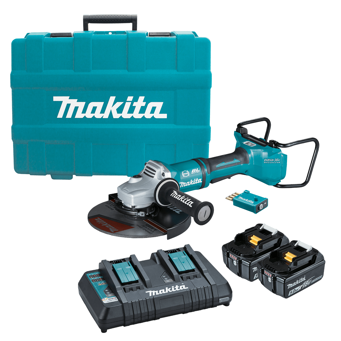 18Vx2 5.0Ah 230mm (9") Brushless AWS Angle Grinder Kit DGA901T2U1 by Makita