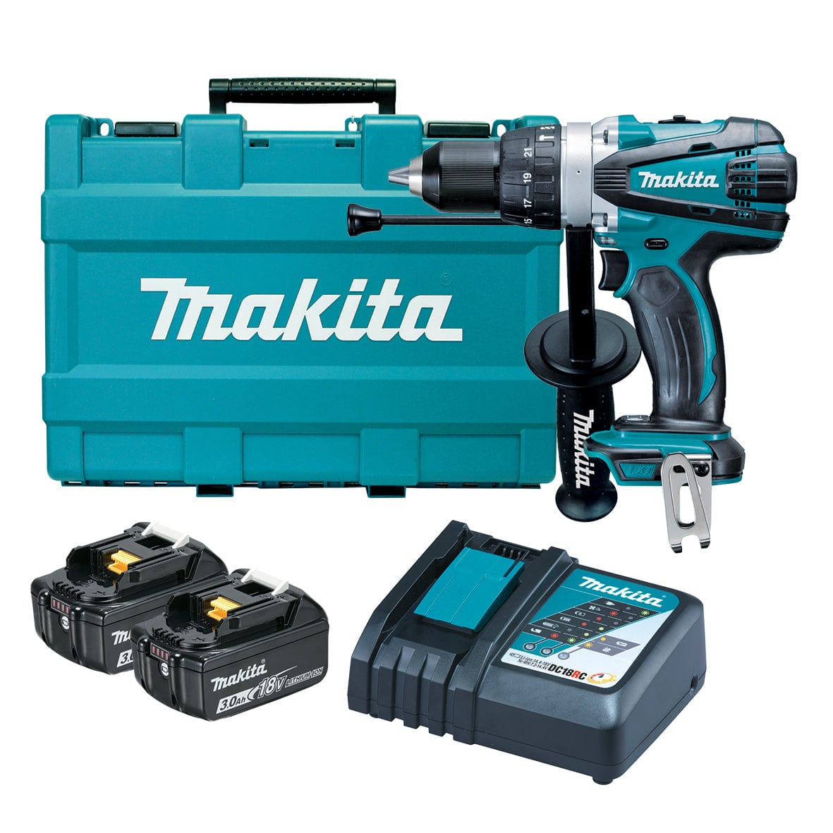 Makita 18V 3.0Ah Hammer Drill Driver Kit DHP458RFE