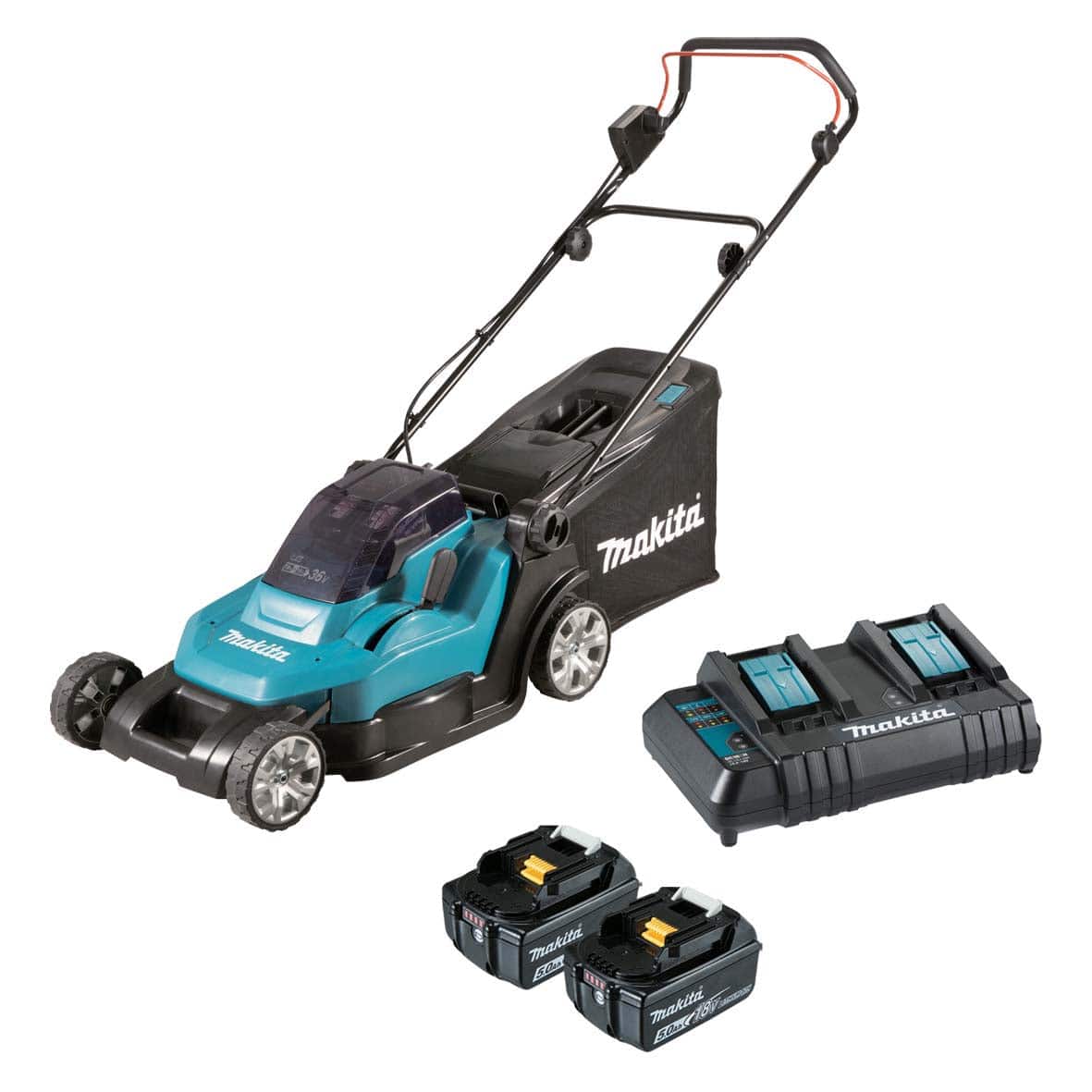 18Vx2 430mm (17") Lawn Mower Kit DLM432CT2 by Makita