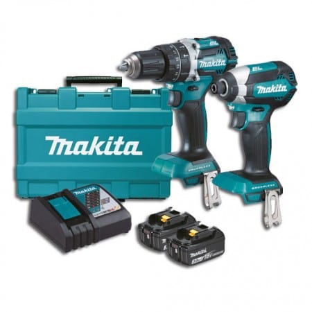 Makita 2Pce 18V 3.0Ah Brushless Hammer Drill + Impact Driver Kit DLX2180X