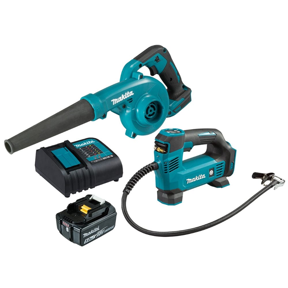 18V 5.0Ah 2Pce Brushless Blower + Inflator Kit *Limited Edition Promo Kit* DLX2428ST by Makita